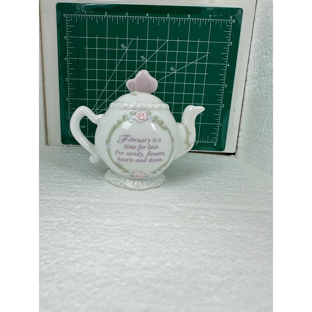 Precious Moments February Teapot Figurine 1993 Valentine's Day Decor